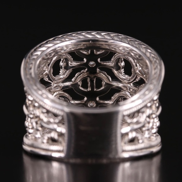 NIB - Judith Ripken Sterling Silver Vienna Wide Band Diamond Ring - Picture 6 of 12